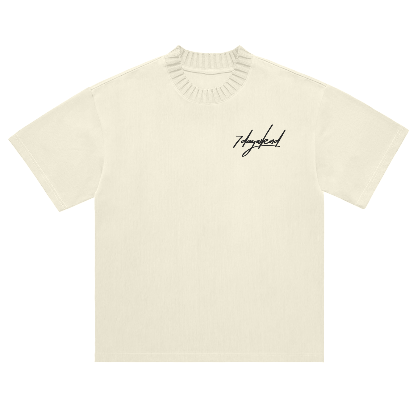 Signature Knitted Neck T-Shirt – 7daywknd