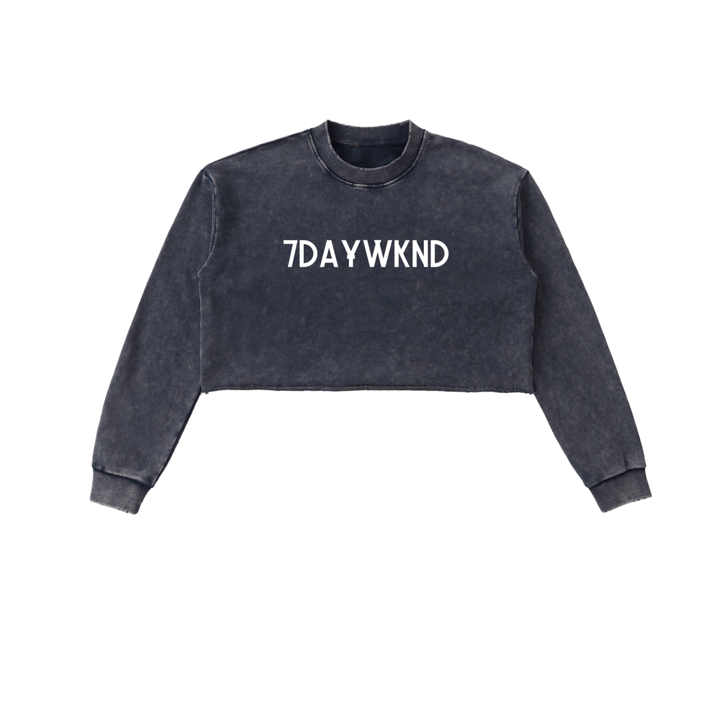 Snow Washed 7daywknd Cropped Sweatshirt