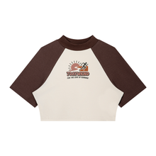 Load image into Gallery viewer, Golden Hour Stride Raglan Crop T-Shirt
