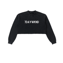 Load image into Gallery viewer, Snow Washed 7daywknd Cropped Sweatshirt
