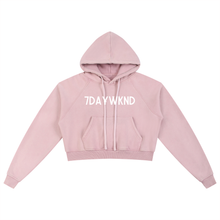 Load image into Gallery viewer, Snow Washed 7daywknd Cropped Hoodie
