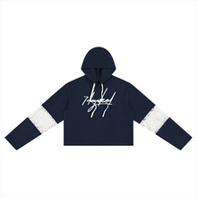 Load image into Gallery viewer, Signature  Cropped Lace-Panel Hoodie
