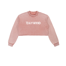 Load image into Gallery viewer, Snow Washed 7daywknd Cropped Sweatshirt
