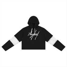 Load image into Gallery viewer, Signature  Cropped Lace-Panel Hoodie
