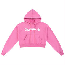 Load image into Gallery viewer, Snow Washed 7daywknd Cropped Hoodie
